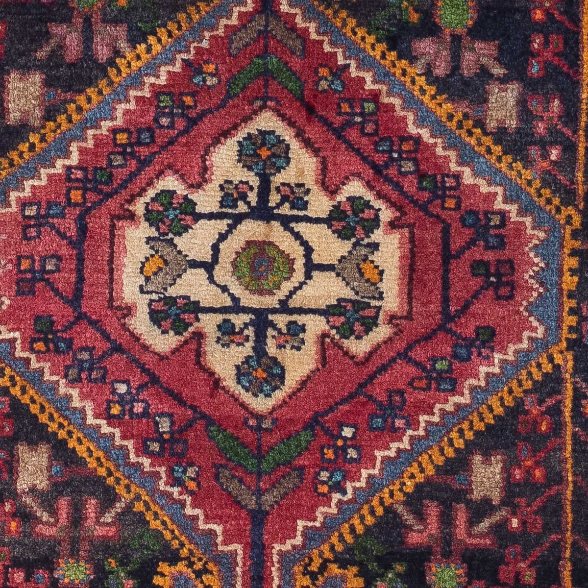 Alfombra persa - Nómada - 136 x 85 cm - azul oscuro