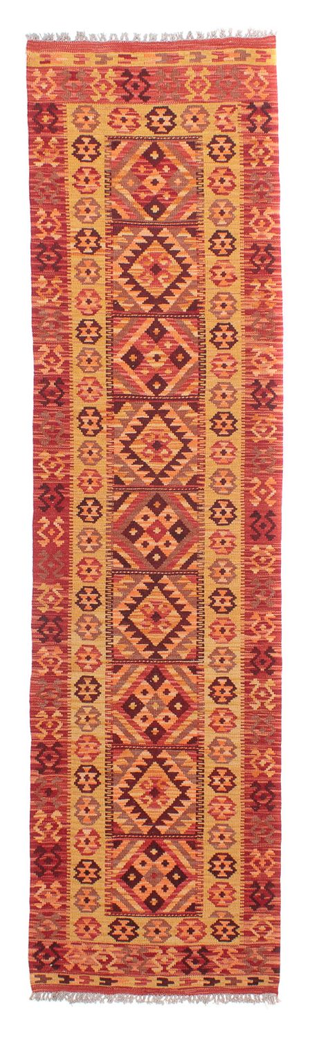 Alfombra de pasillo Alfombra Kelim - Splash - 299 x 73 cm - rojo claro
