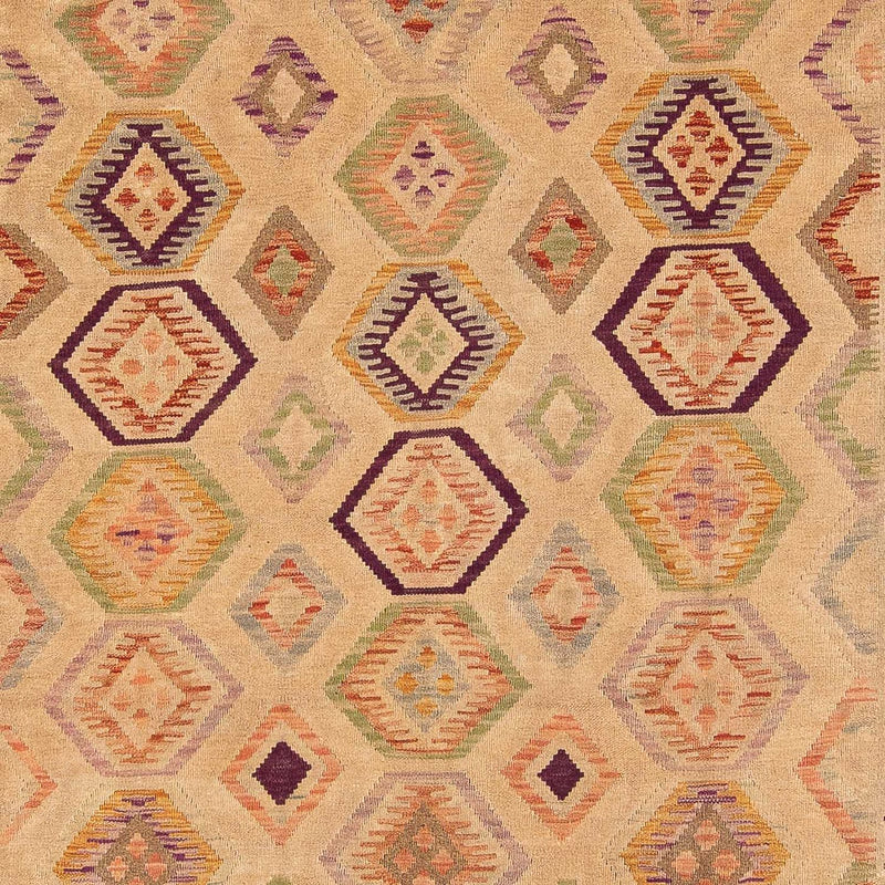 Alfombra Kelim - Splash - 290 x 200 cm - marrón claro