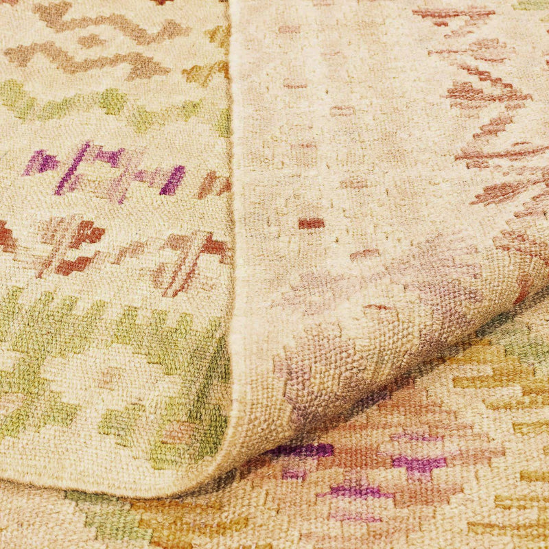 Alfombra Kelim - Splash - 290 x 200 cm - marrón claro