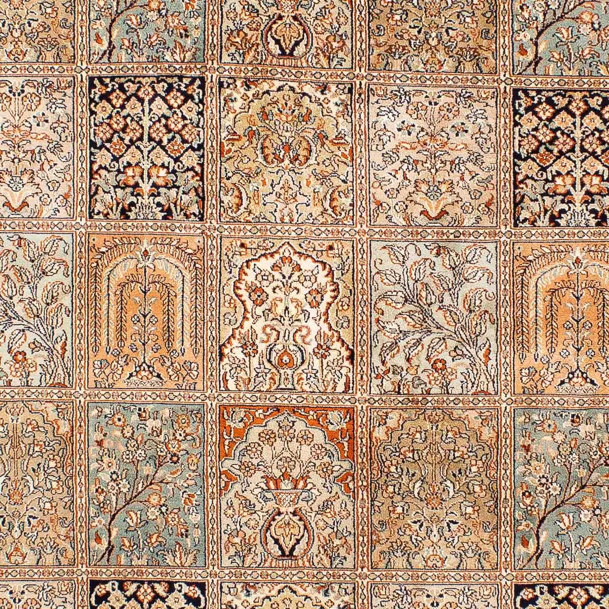 Alfombra de seda - Seda de Cachemira - 221 x 158 cm - multicolor