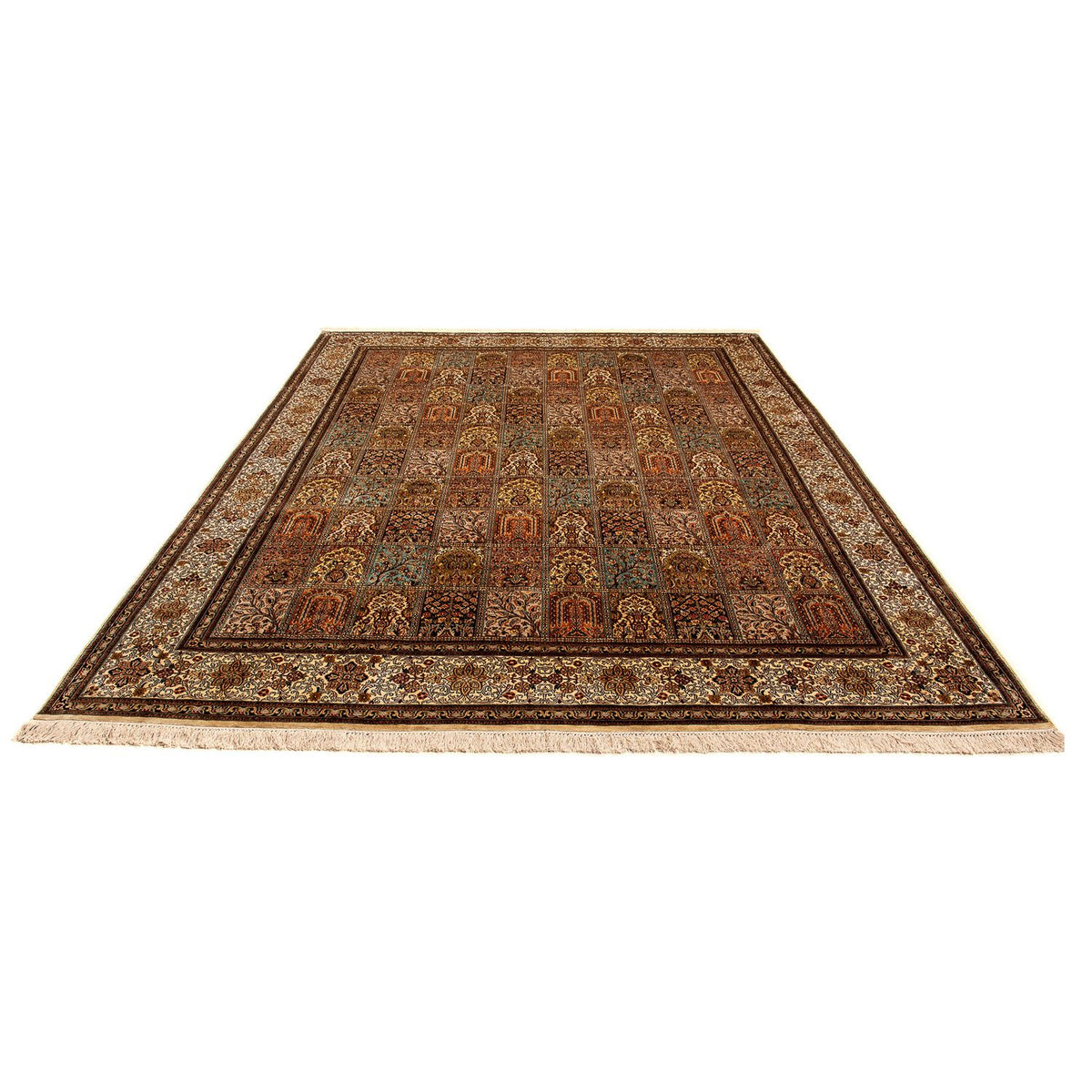 Alfombra de seda - Seda de Cachemira - 332 x 248 cm - marrón