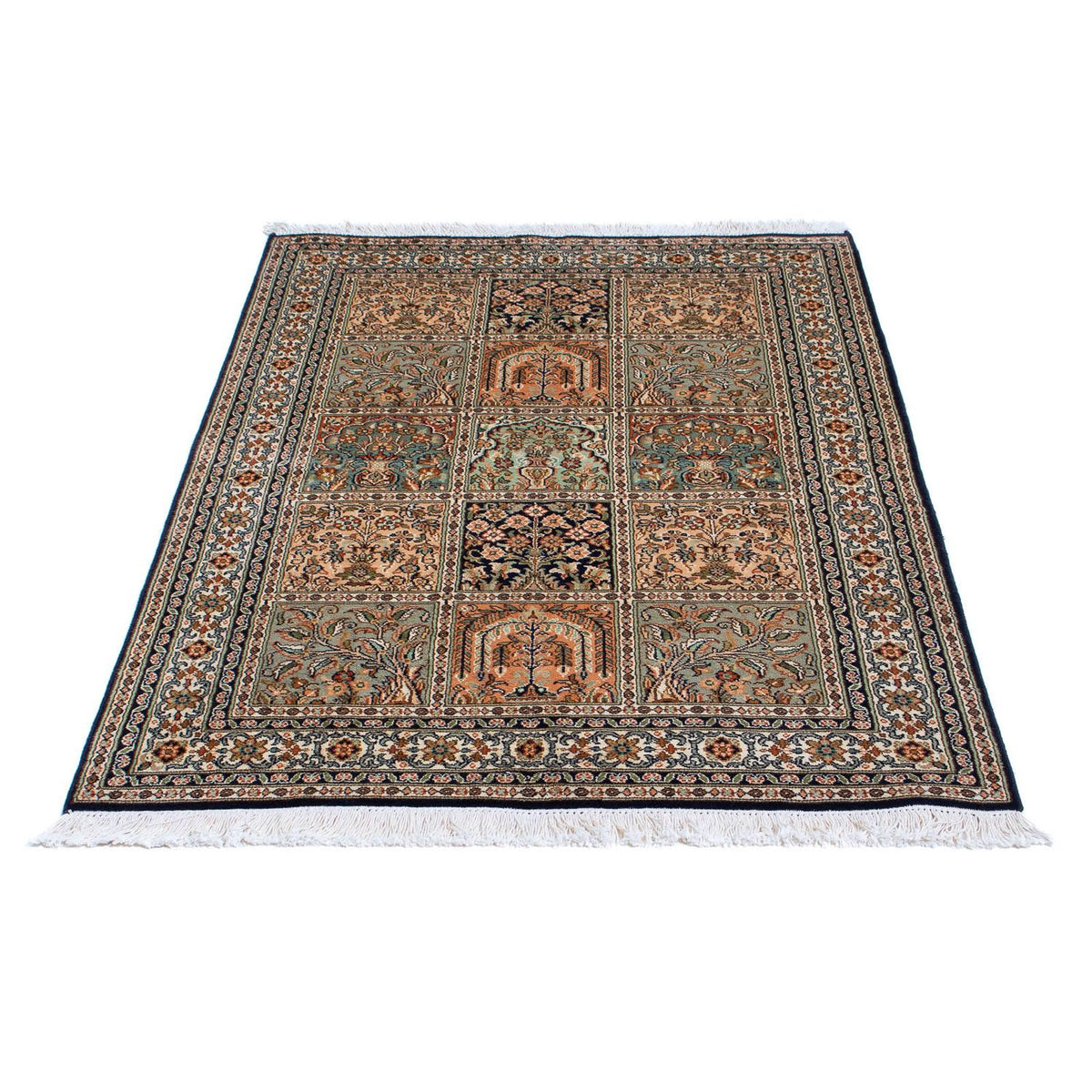 Alfombra de seda - Seda de Cachemira - 150 x 92 cm - multicolor