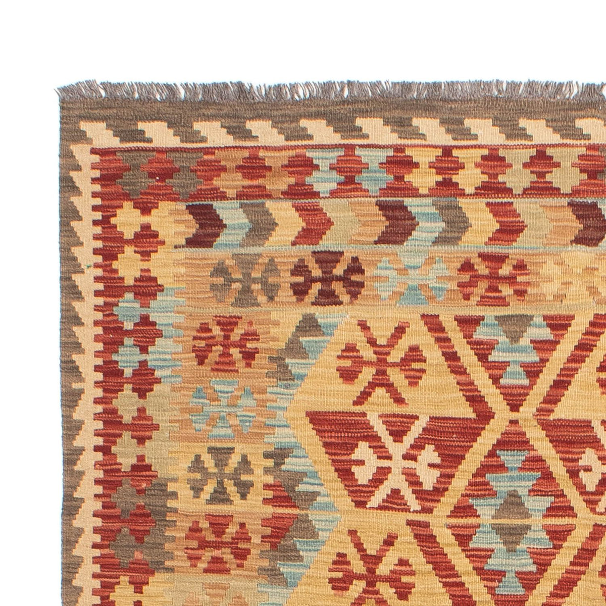 Alfombra Kelim - Splash - 194 x 152 cm - multicolor