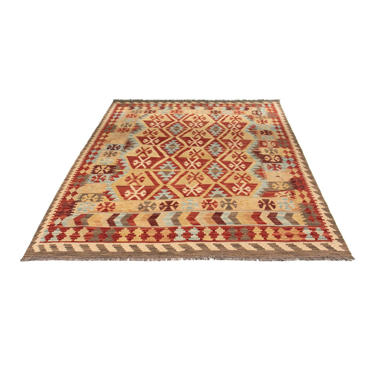 Alfombra Kelim - Splash - 194 x 152 cm - multicolor