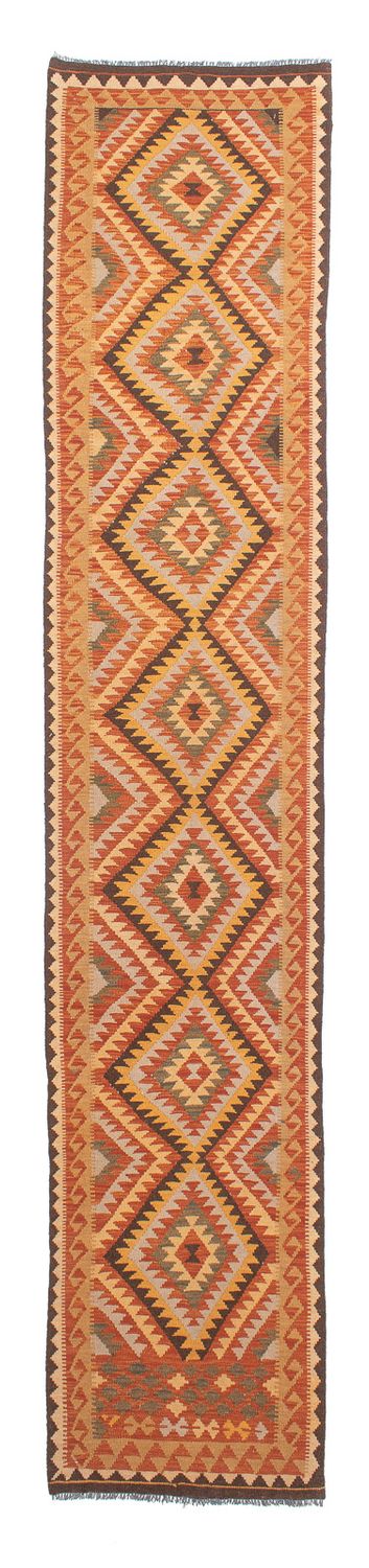 Alfombra de pasillo Alfombra Kelim - Splash - 394 x 76 cm - multicolor