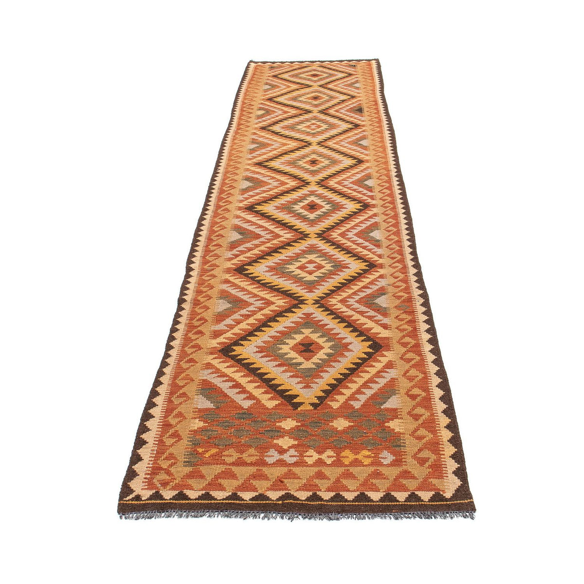Alfombra de pasillo Alfombra Kelim - Splash - 394 x 76 cm - multicolor