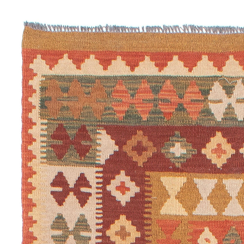 Alfombra de pasillo Alfombra Kelim - Splash - 309 x 93 cm - rojo claro