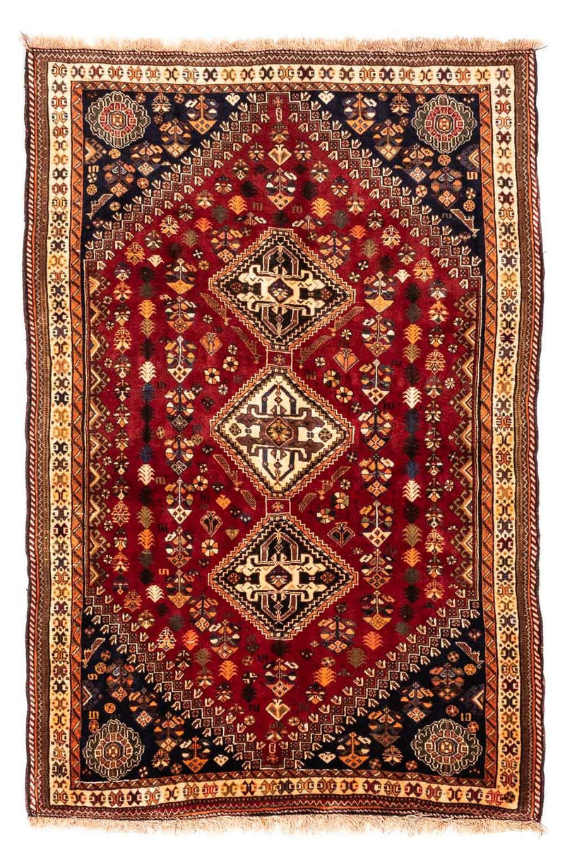 Alfombra persa - Nómada - 210 x 145 cm - rojo oscuro