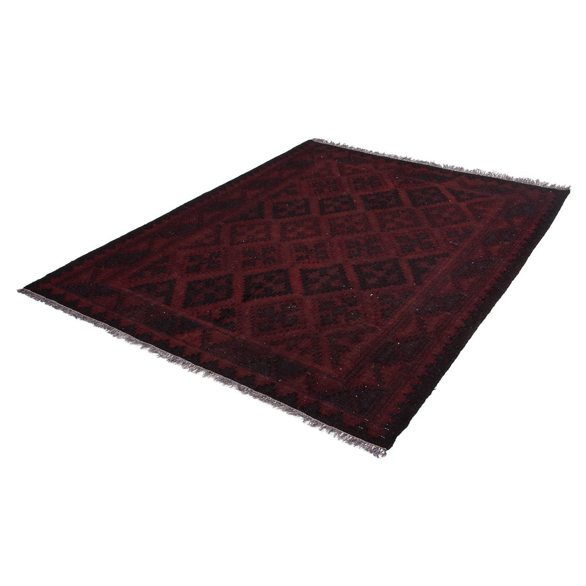 Alfombra Kelim - Oriental - 193 x 145 cm - rojo oscuro