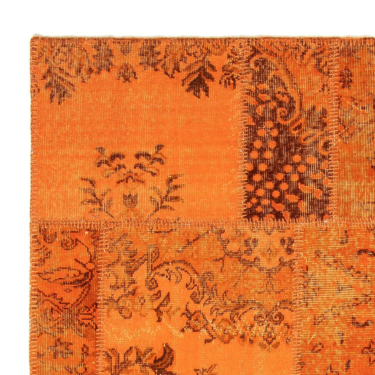 Alfombra de patchwork - 240 x 170 cm - marrón