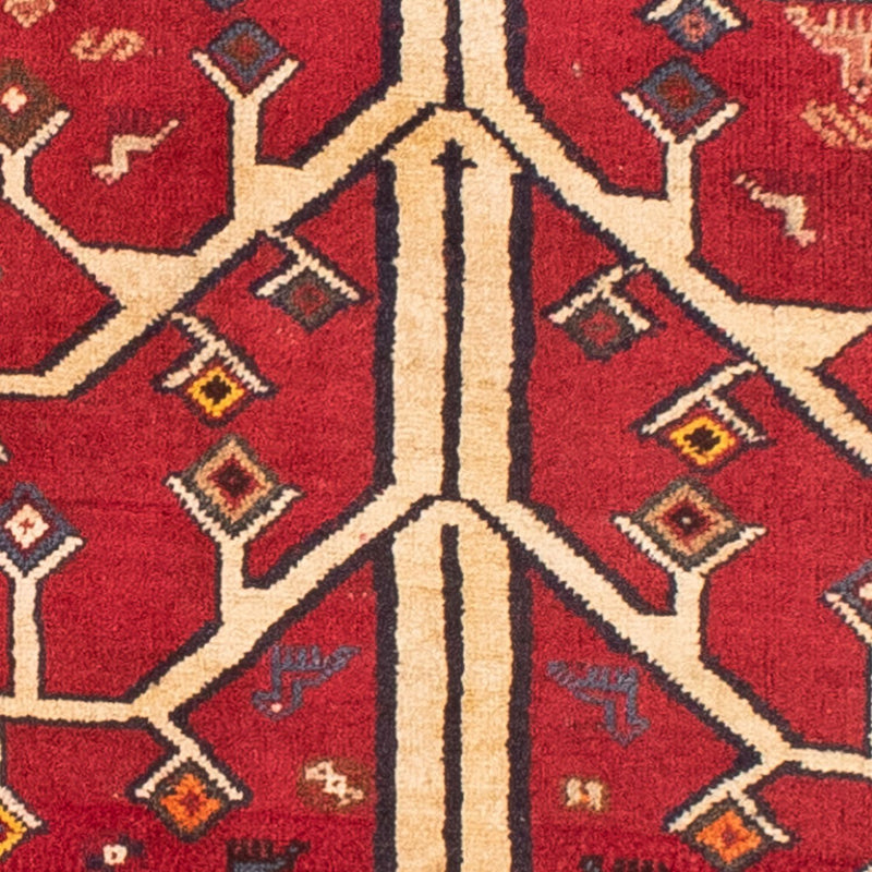 Alfombra persa - Nómada - 208 x 117 cm - rojo oscuro