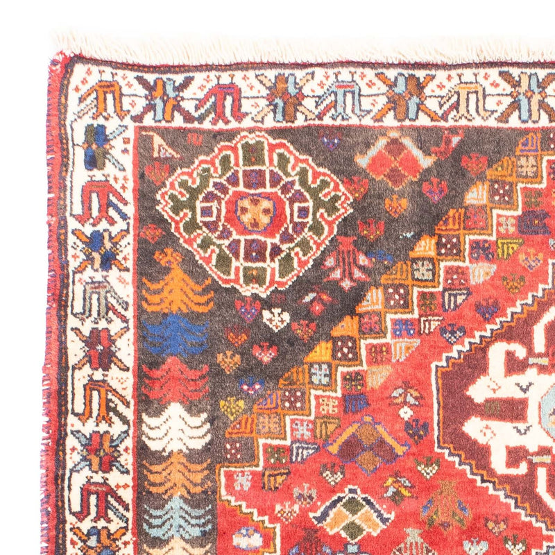 Alfombra persa - Nómada - 150 x 120 cm - rojo oscuro