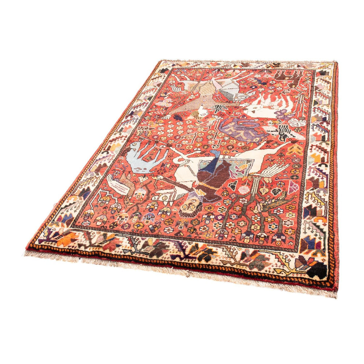 Alfombra persa - Nómada - 163 x 110 cm - rojo claro