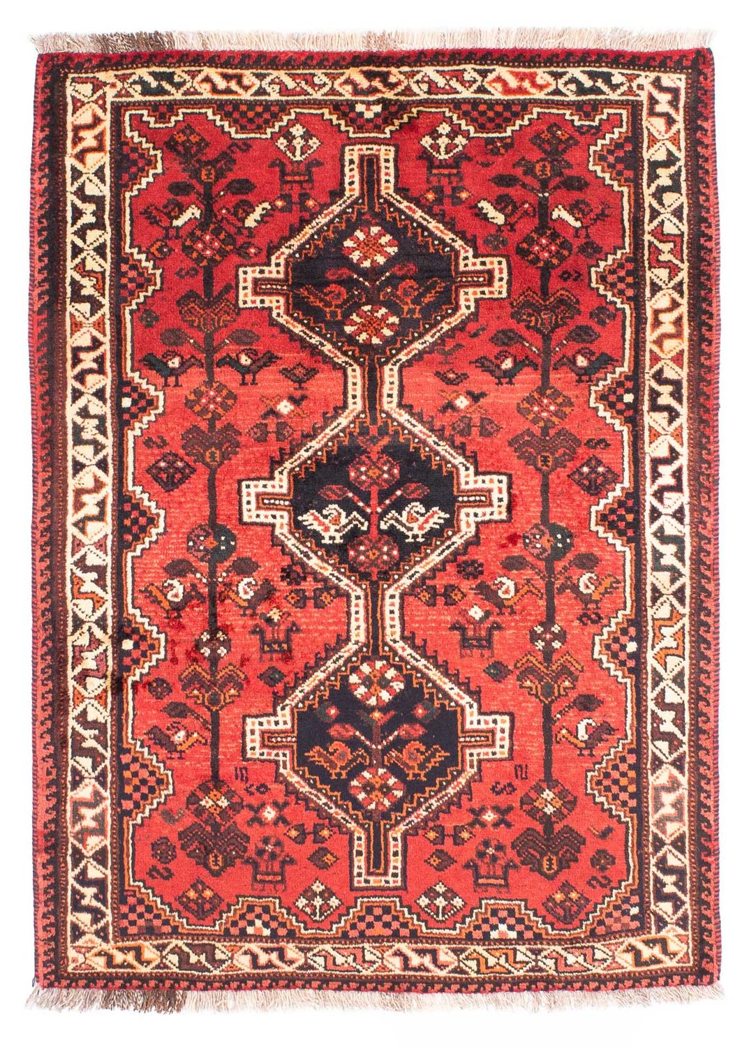 Alfombra persa - Nómada - 160 x 113 cm - rojo oscuro