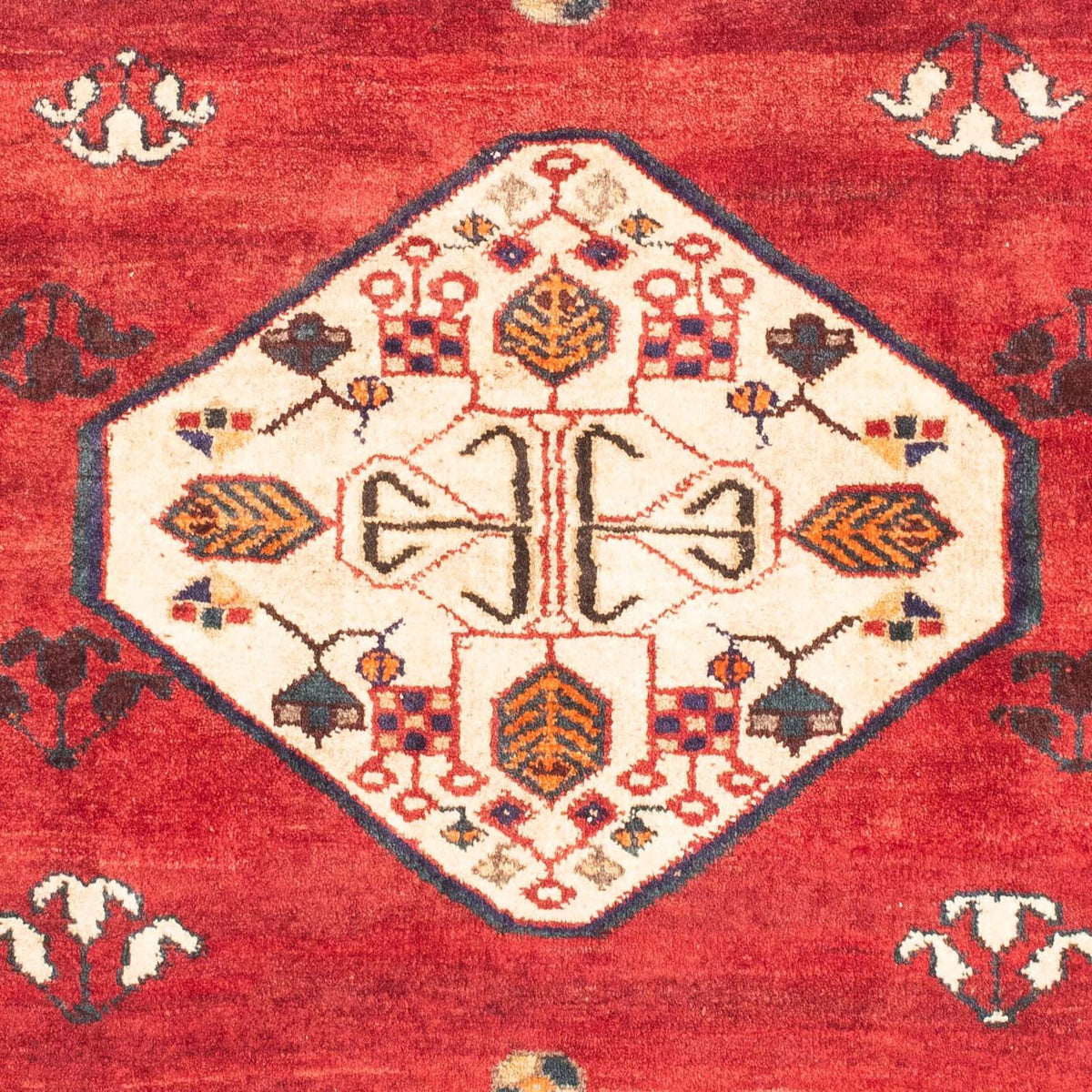 Alfombra persa - Nómada - 150 x 116 cm - rojo oscuro