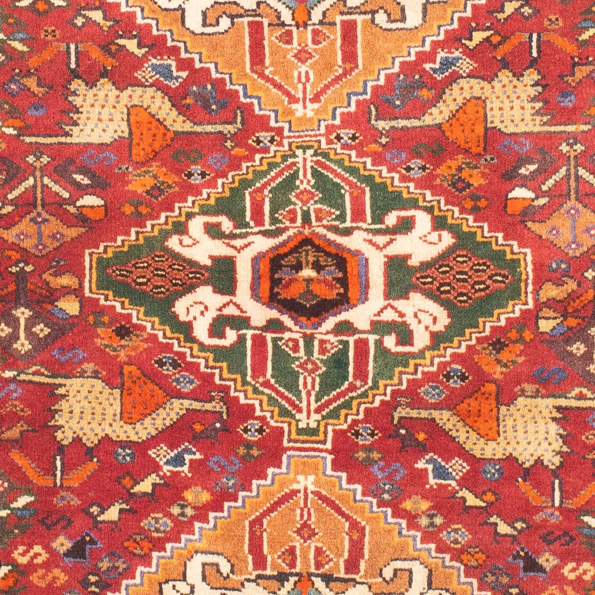 Alfombra persa - Nómada - 143 x 110 cm - rojo oscuro