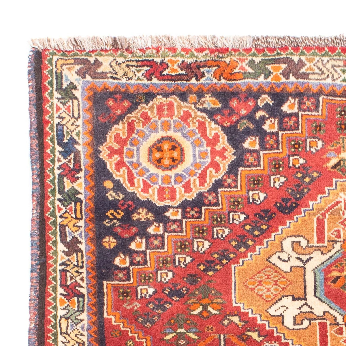 Alfombra persa - Nómada - 143 x 110 cm - rojo oscuro