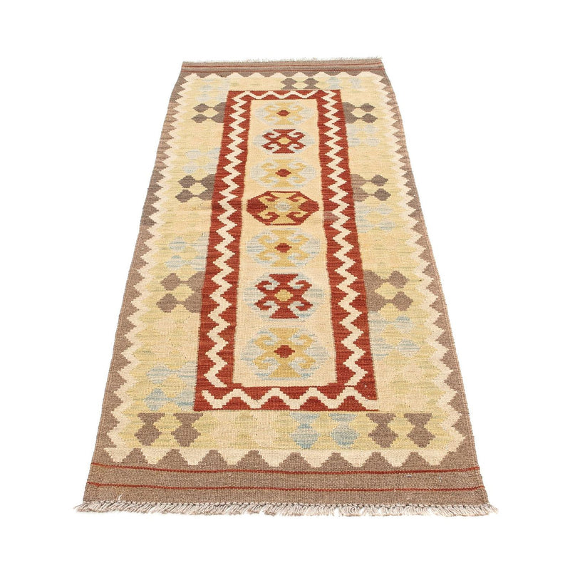 Alfombra de pasillo Alfombra Kelim - Splash - 193 x 63 cm - beige