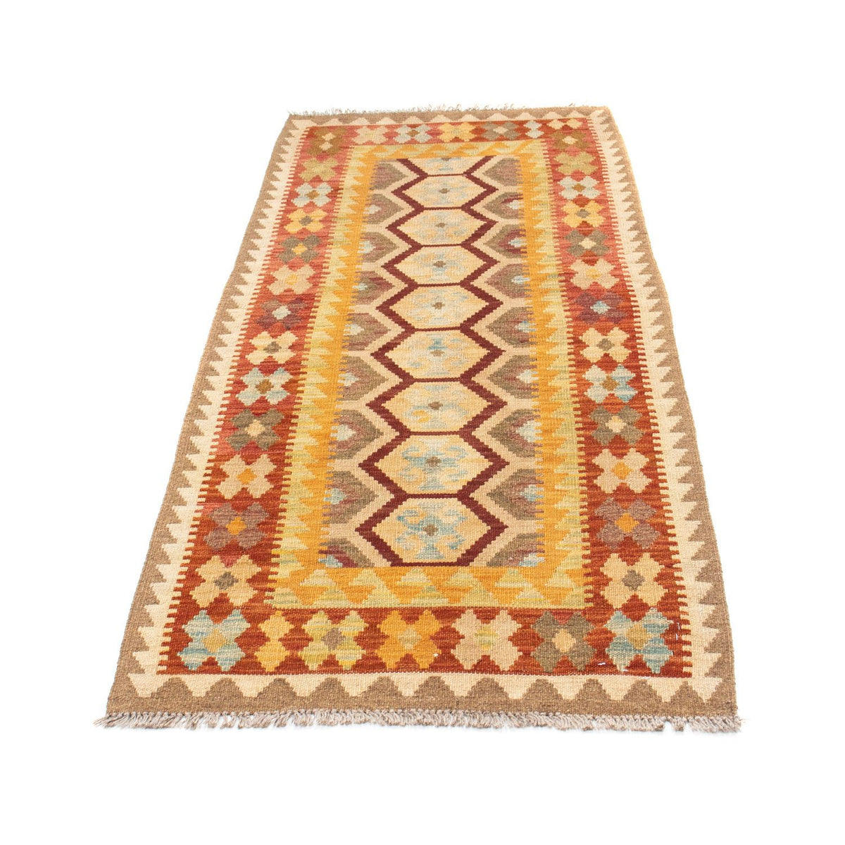 Alfombra de pasillo Alfombra Kelim - Oriental - 191 x 74 cm - beige