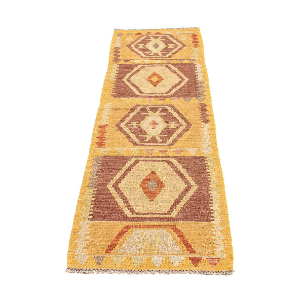 Alfombra de pasillo Alfombra Kelim - Splash - 191 x 52 cm - oro