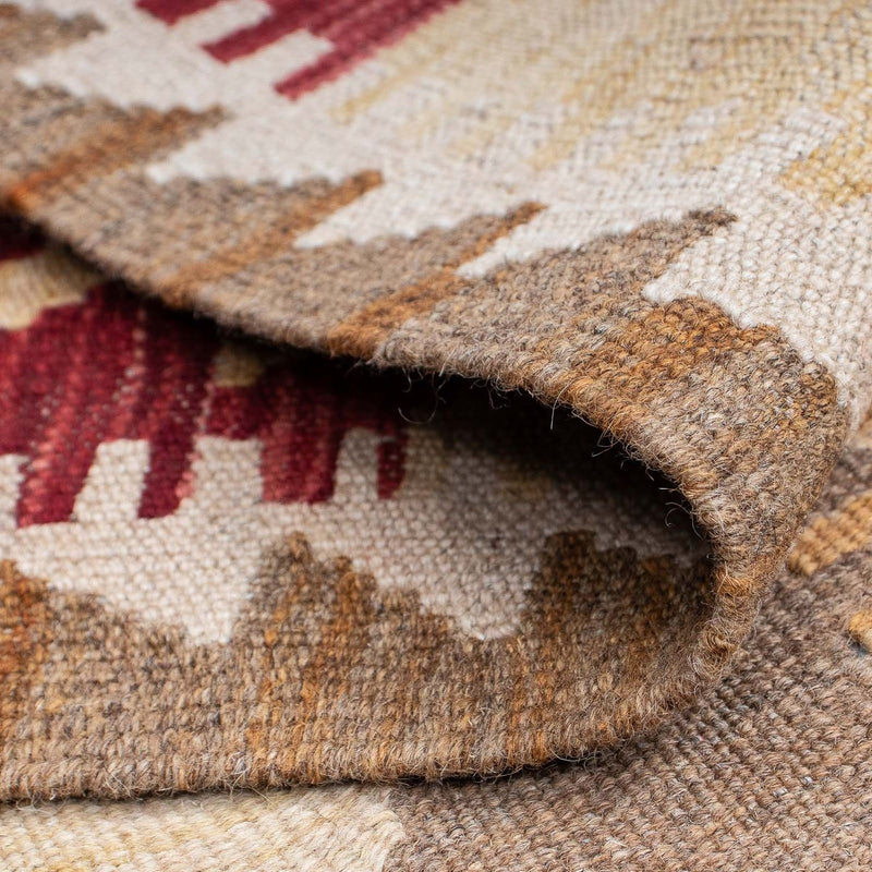 Alfombra de pasillo Alfombra Kelim - Splash - 203 x 68 cm - marrón claro