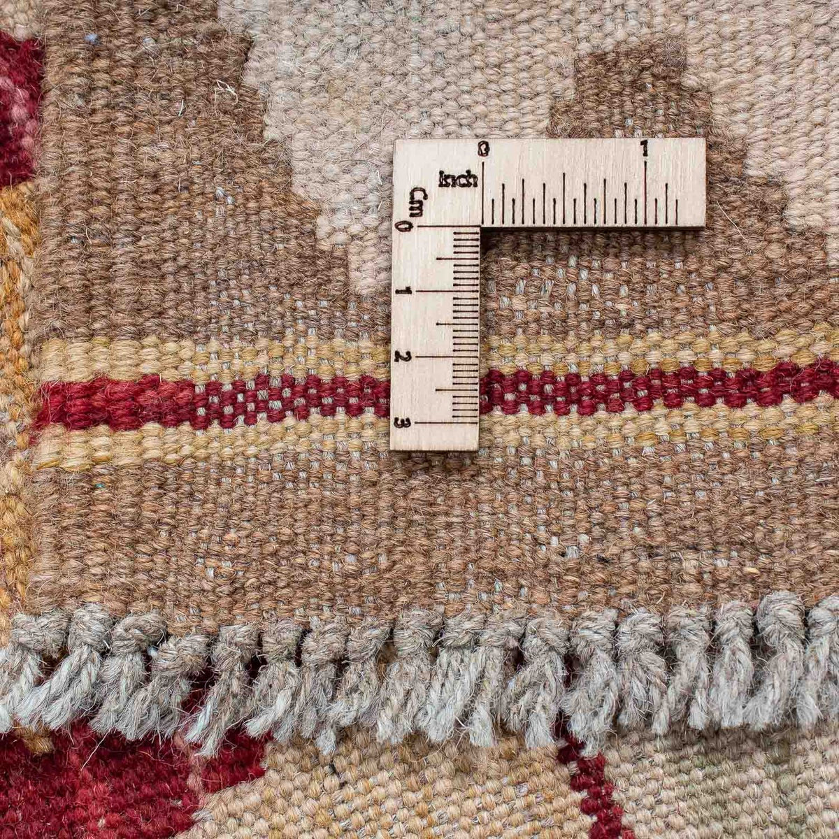 Alfombra de pasillo Alfombra Kelim - Splash - 203 x 68 cm - marrón claro