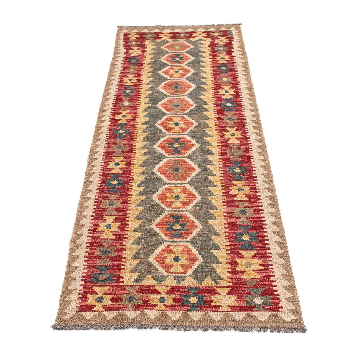 Alfombra de pasillo Alfombra Kelim - Splash - 211 x 63 cm - multicolor