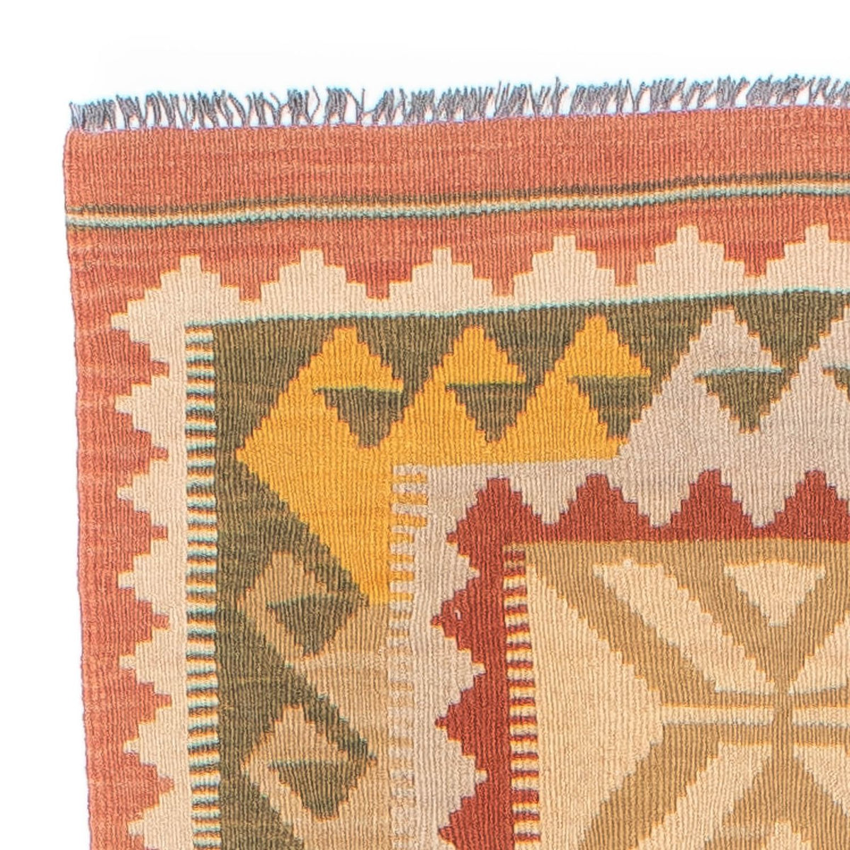 Alfombra de pasillo Alfombra Kelim - Splash - 306 x 82 cm - rojo claro