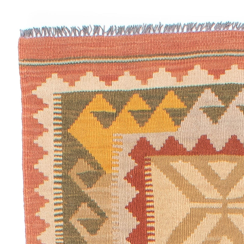 Alfombra de pasillo Alfombra Kelim - Splash - 306 x 82 cm - rojo claro