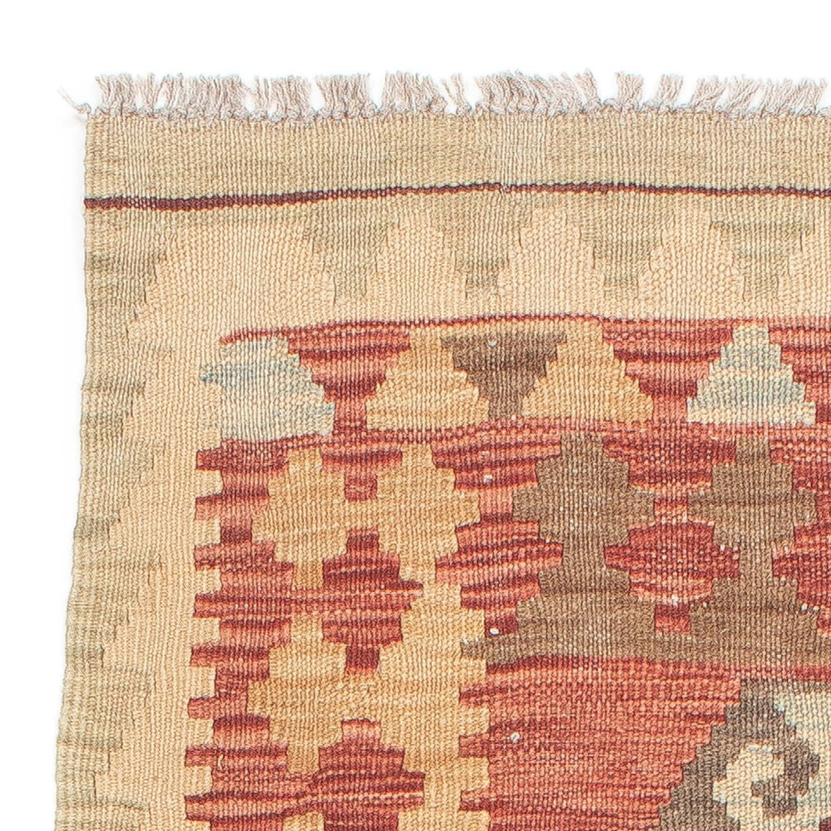 Alfombra de pasillo Alfombra Kelim - Splash - 202 x 67 cm - rojo claro