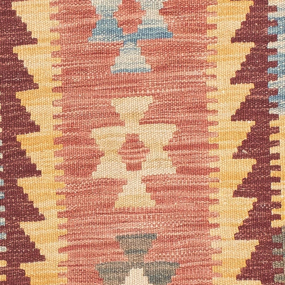 Alfombra de pasillo Alfombra Kelim - Splash - 200 x 65 cm - rojo claro