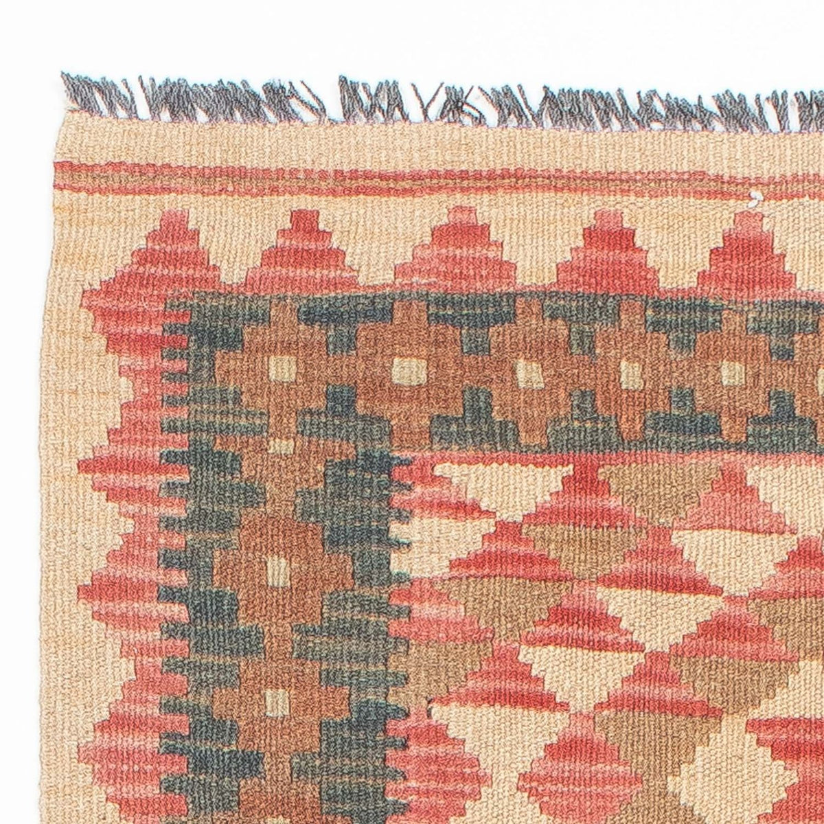 Alfombra de pasillo Alfombra Kelim - Splash - 203 x 60 cm - rojo claro