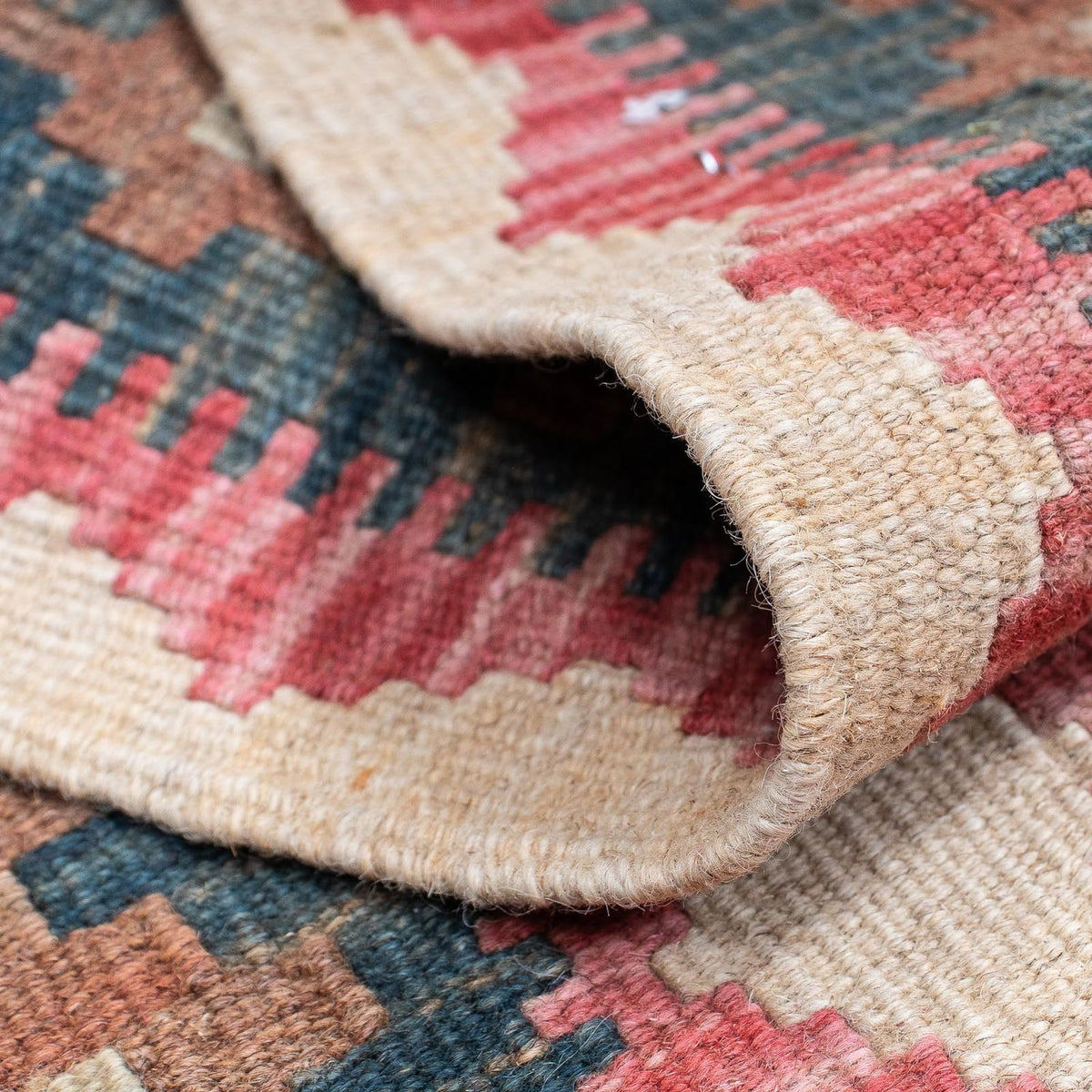 Alfombra de pasillo Alfombra Kelim - Splash - 203 x 60 cm - rojo claro