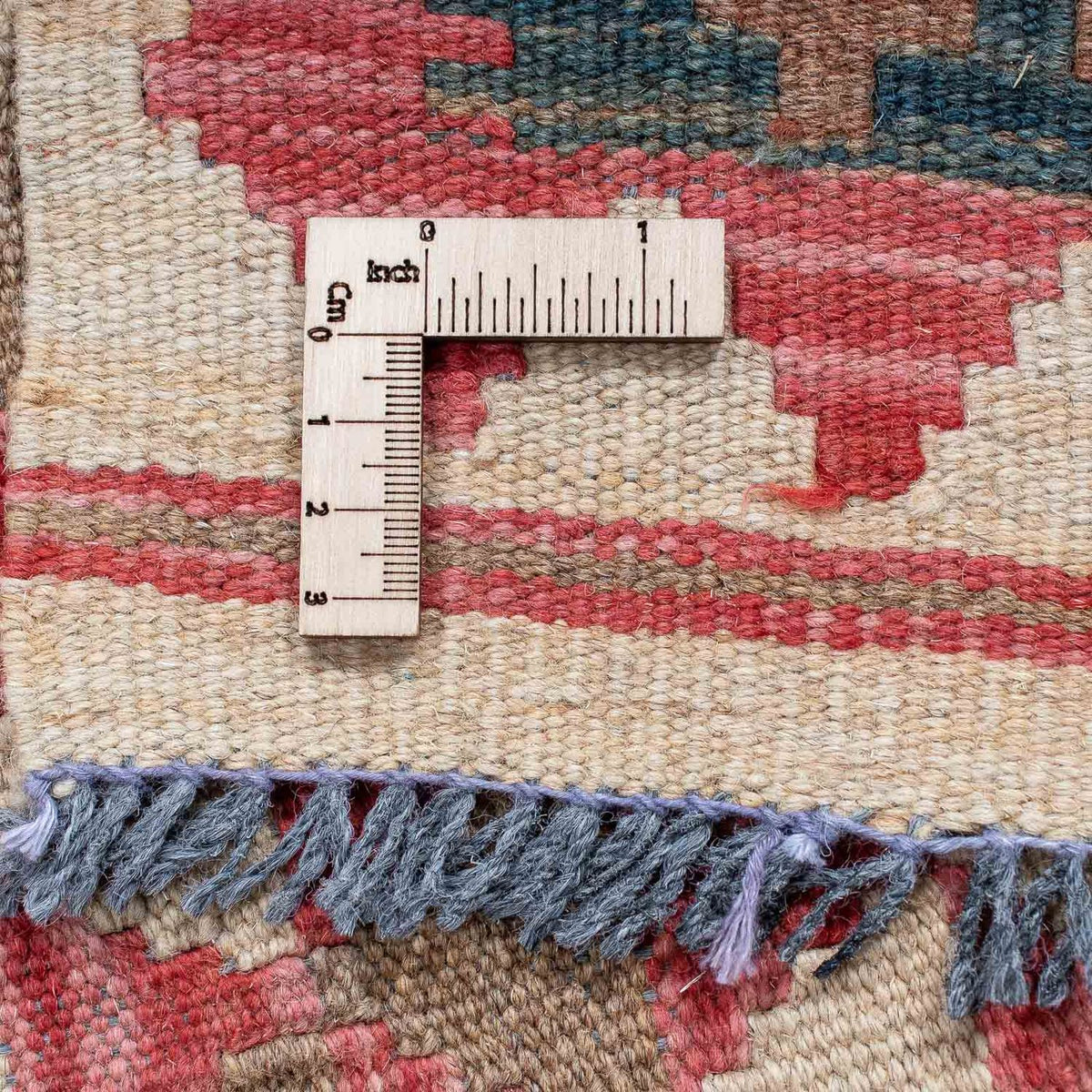 Alfombra de pasillo Alfombra Kelim - Splash - 203 x 60 cm - rojo claro