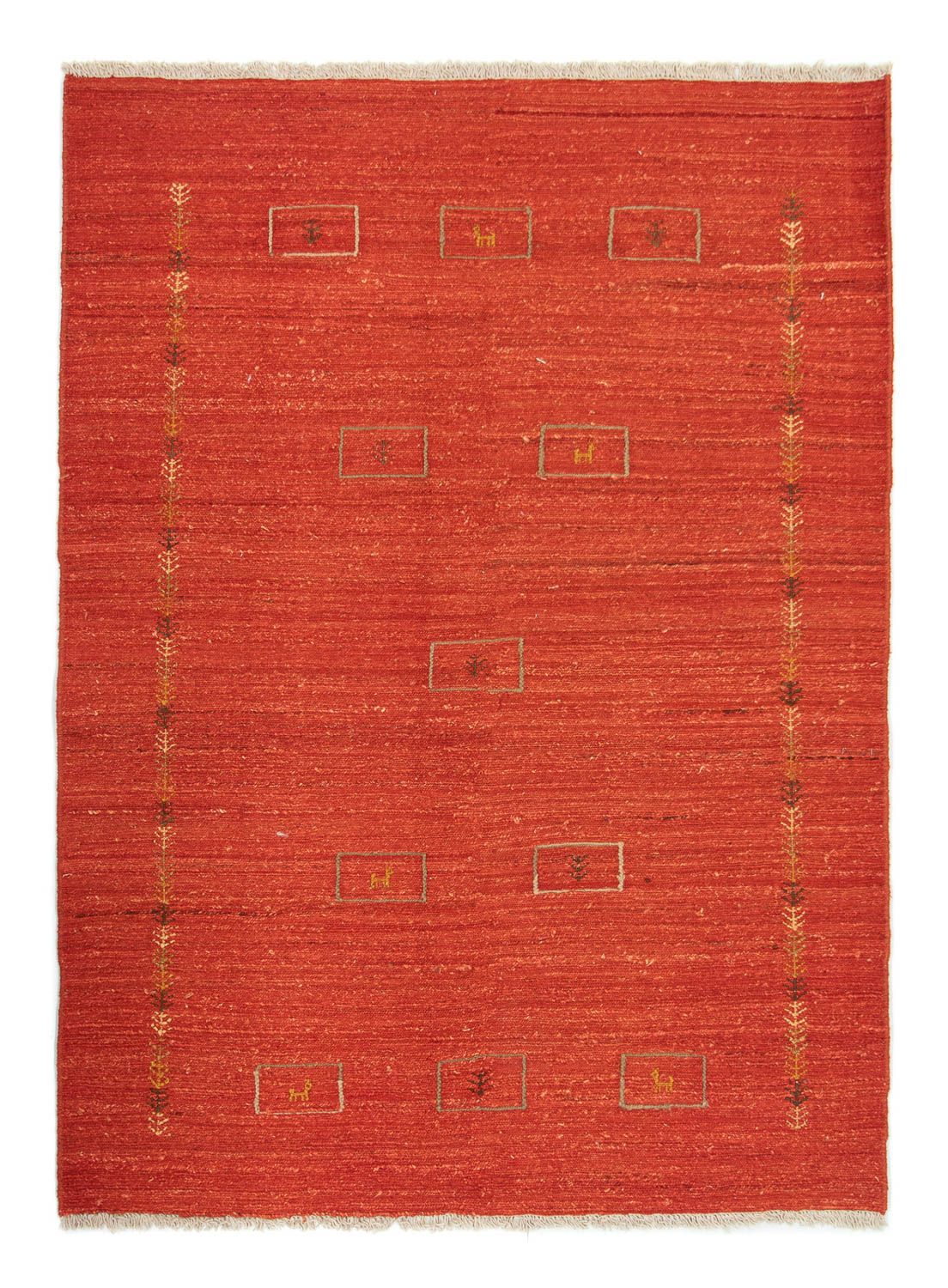 Alfombra Gabbeh - Persa - 198 x 143 cm - rojo