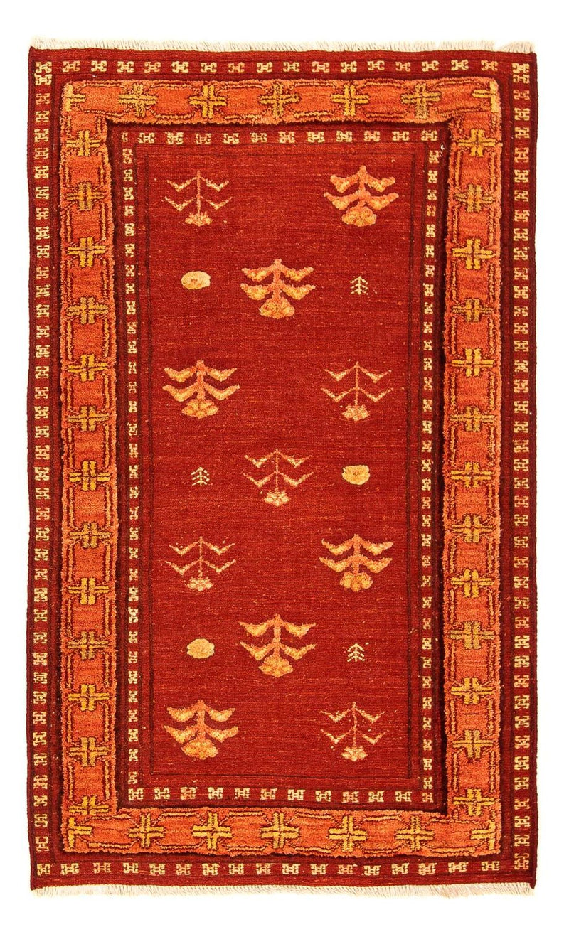 Alfombra Gabbeh - Loribaft Persa - 150 x 97 cm - rojo oscuro