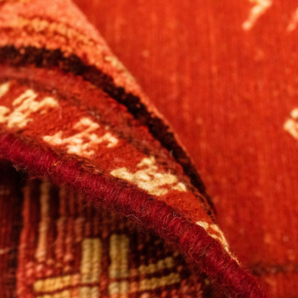 Alfombra Gabbeh - Loribaft Persa - 150 x 97 cm - rojo oscuro