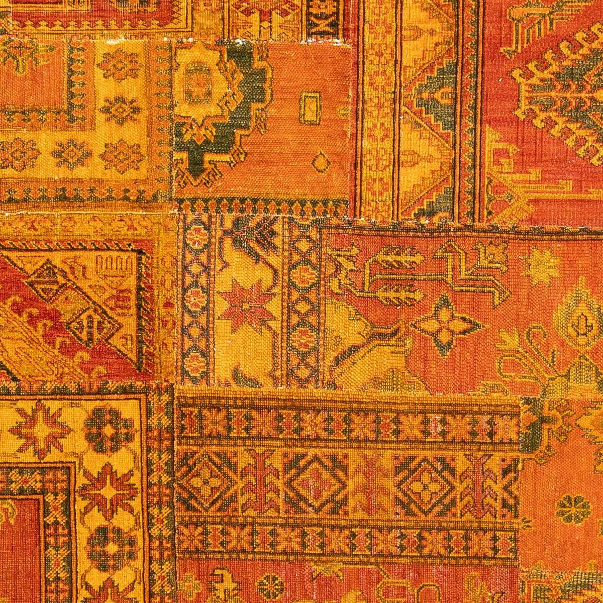 Alfombra de patchwork - 295 x 239 cm - marrón
