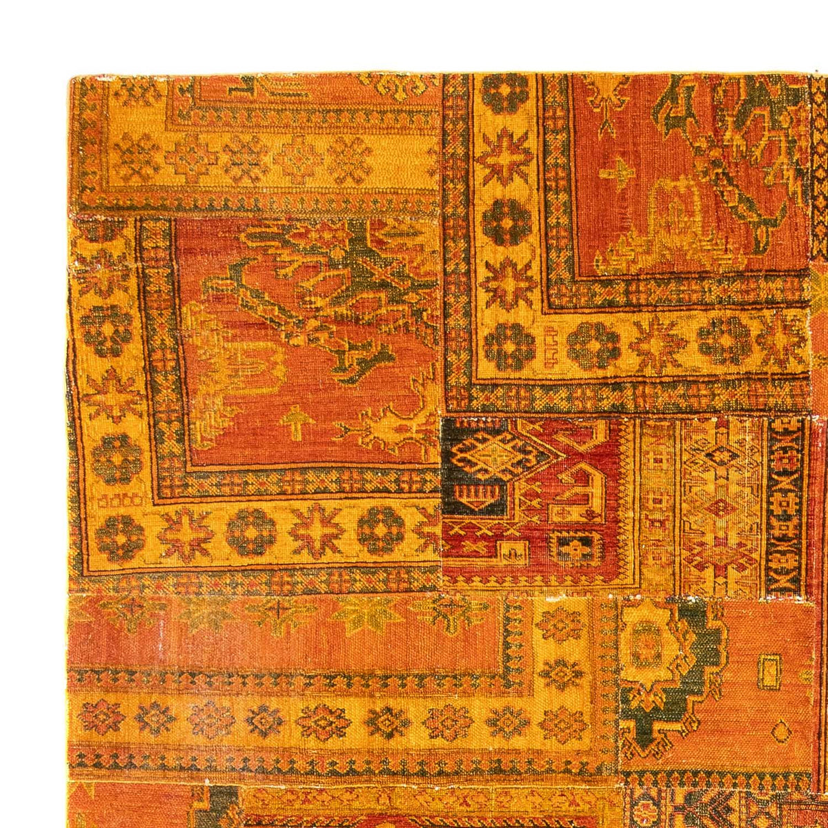 Alfombra de patchwork - 295 x 239 cm - marrón