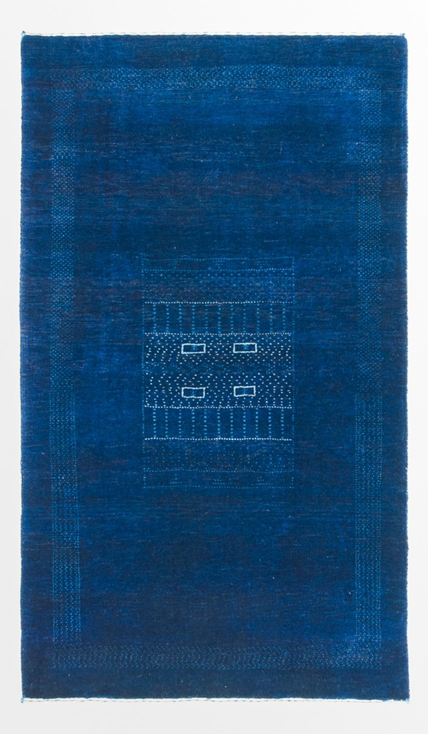 Alfombra Gabbeh - Loribaft Persa - 132 x 75 cm - azul oscuro