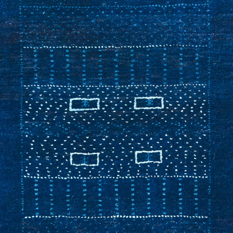 Alfombra Gabbeh - Loribaft Persa - 132 x 75 cm - azul oscuro