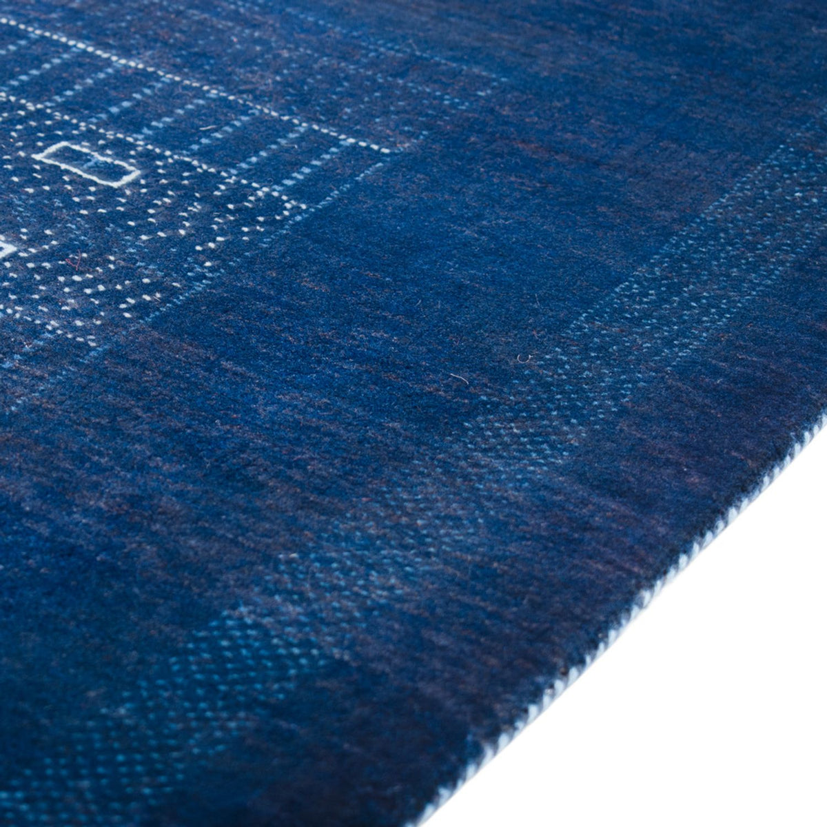 Alfombra Gabbeh - Loribaft Persa - 132 x 75 cm - azul oscuro