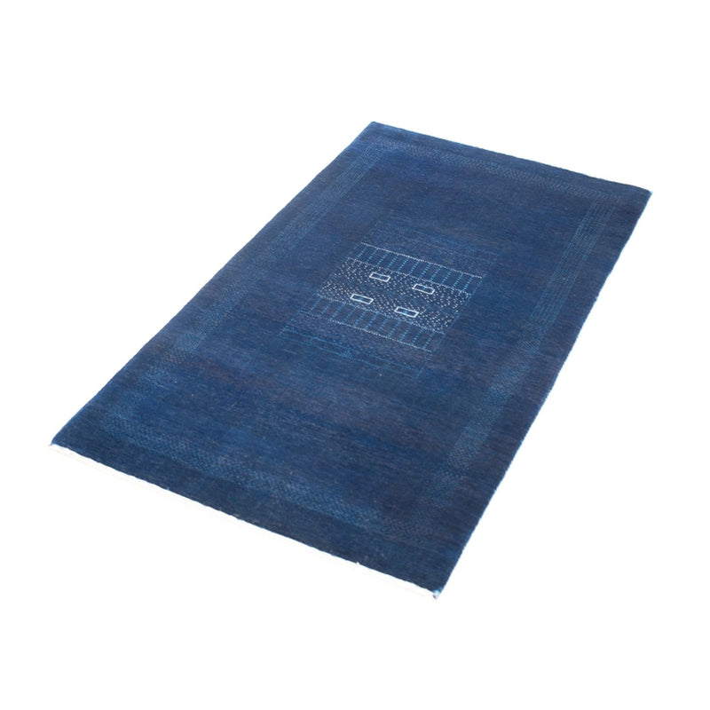 Alfombra Gabbeh - Loribaft Persa - 132 x 75 cm - azul oscuro