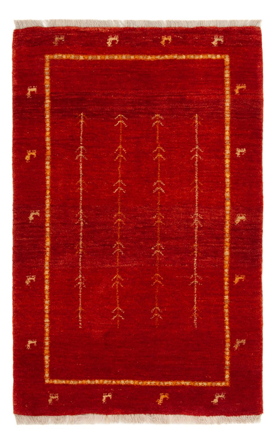 Alfombra Gabbeh - Loribaft Persa - 133 x 84 cm - rojo