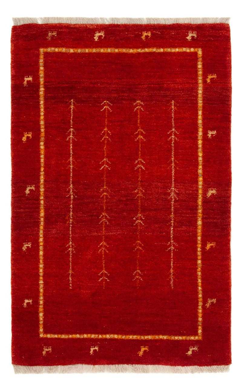 Alfombra Gabbeh - Loribaft Persa - 133 x 84 cm - rojo