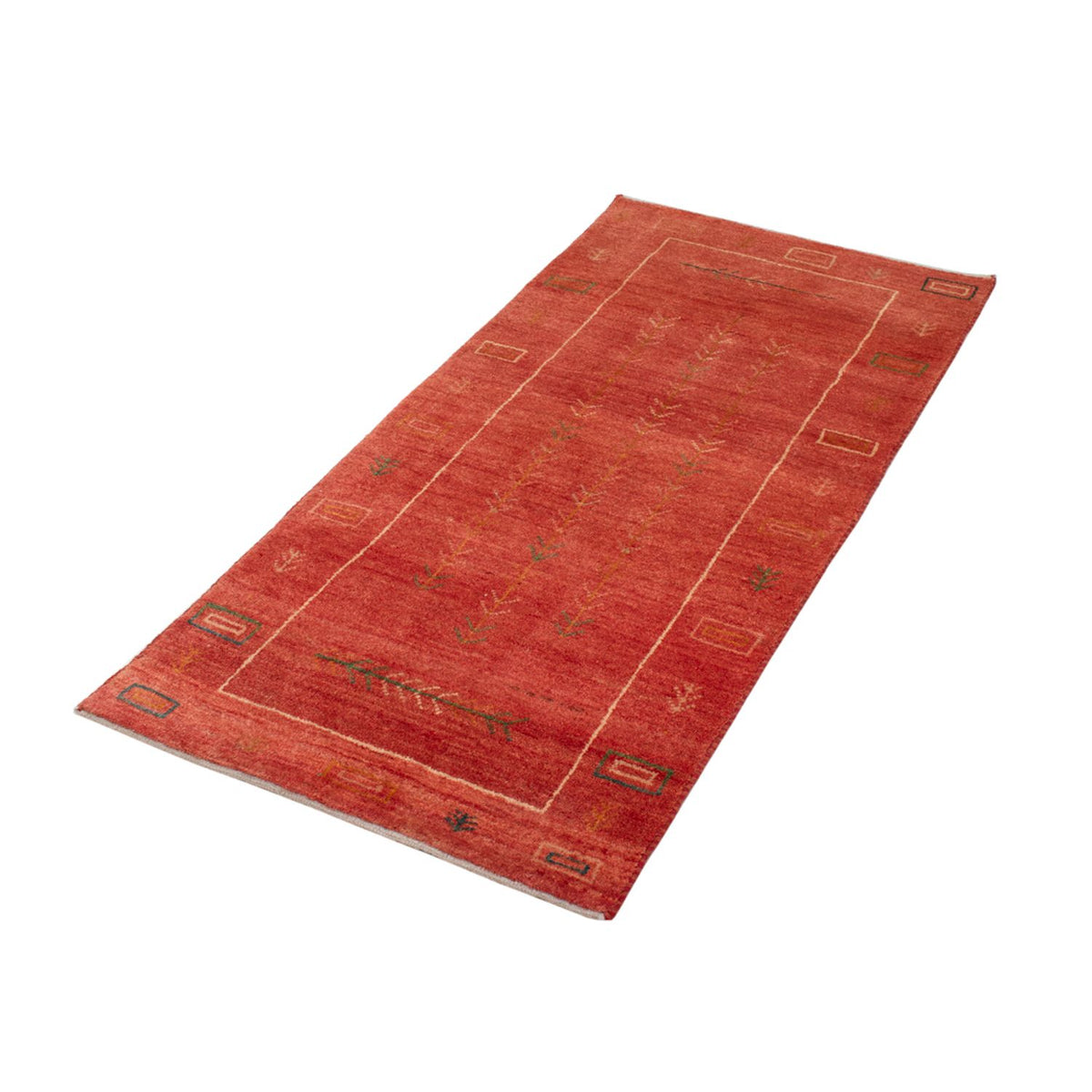 Alfombra Gabbeh - Loribaft Persa - 146 x 68 cm - rojo claro