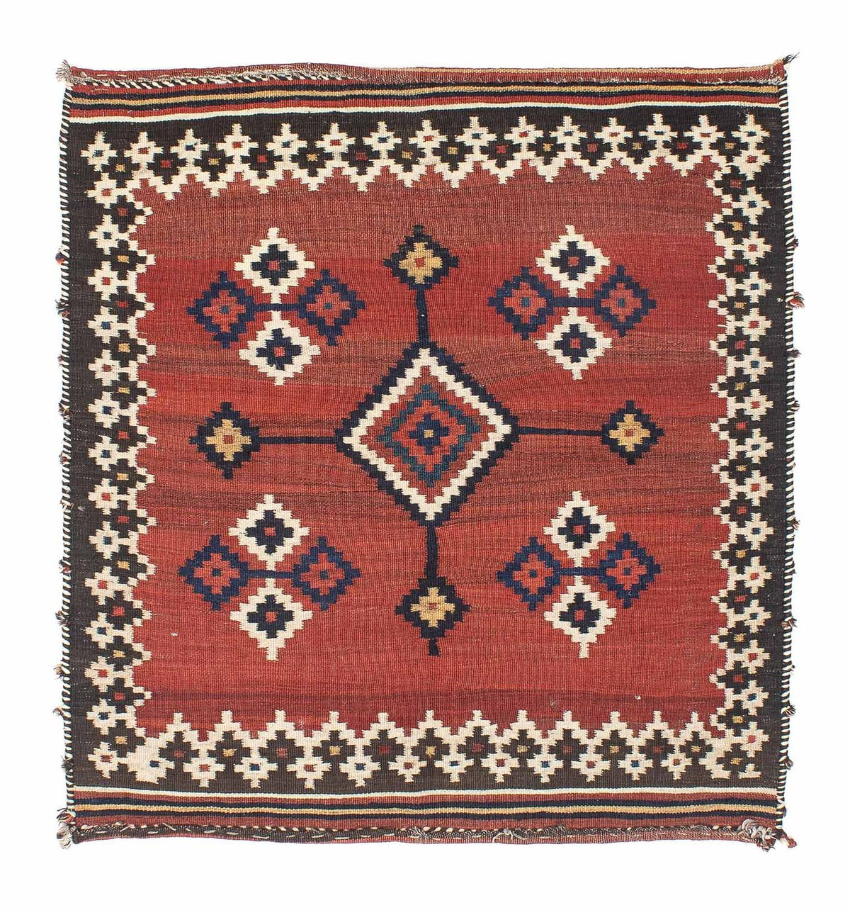 Alfombra Kelim - Oriental cuadrado - 144 x 132 cm - rojo oscuro
