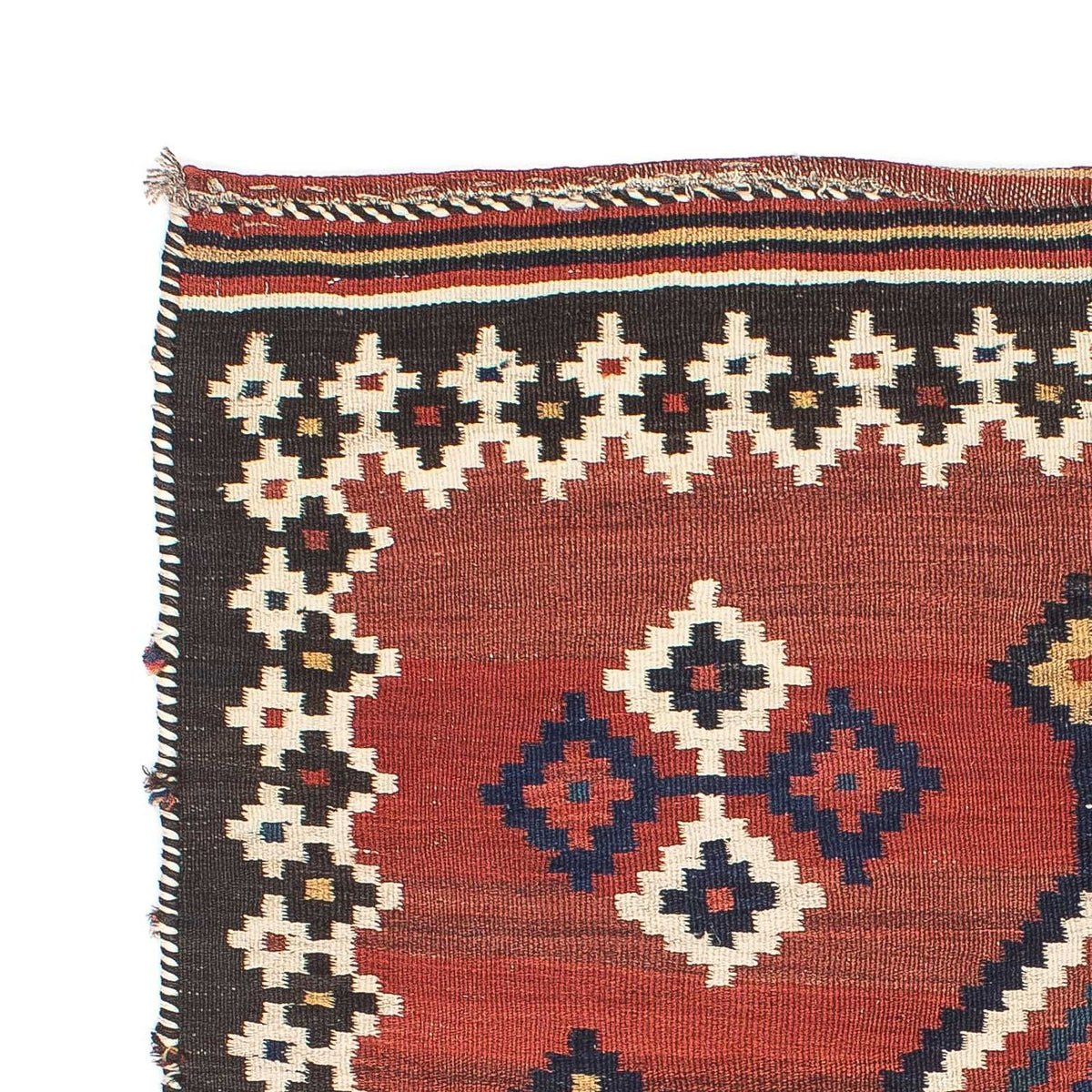 Alfombra Kelim - Oriental cuadrado - 144 x 132 cm - rojo oscuro
