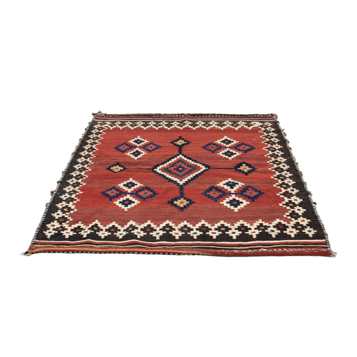 Alfombra Kelim - Oriental cuadrado - 144 x 132 cm - rojo oscuro